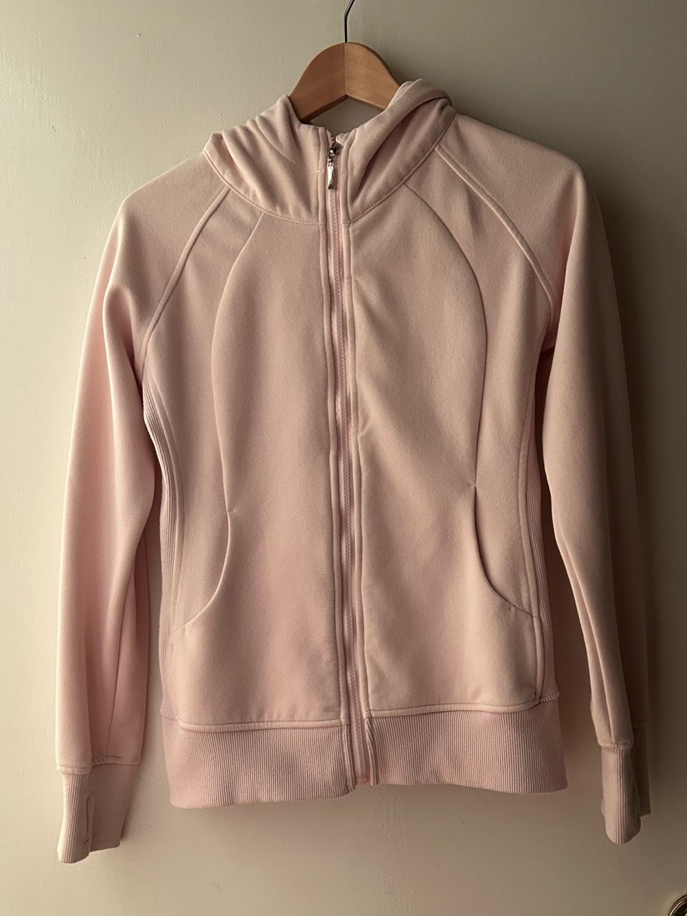 3/$30 Blush Pink Hooded scuba Zip-Up Jacket